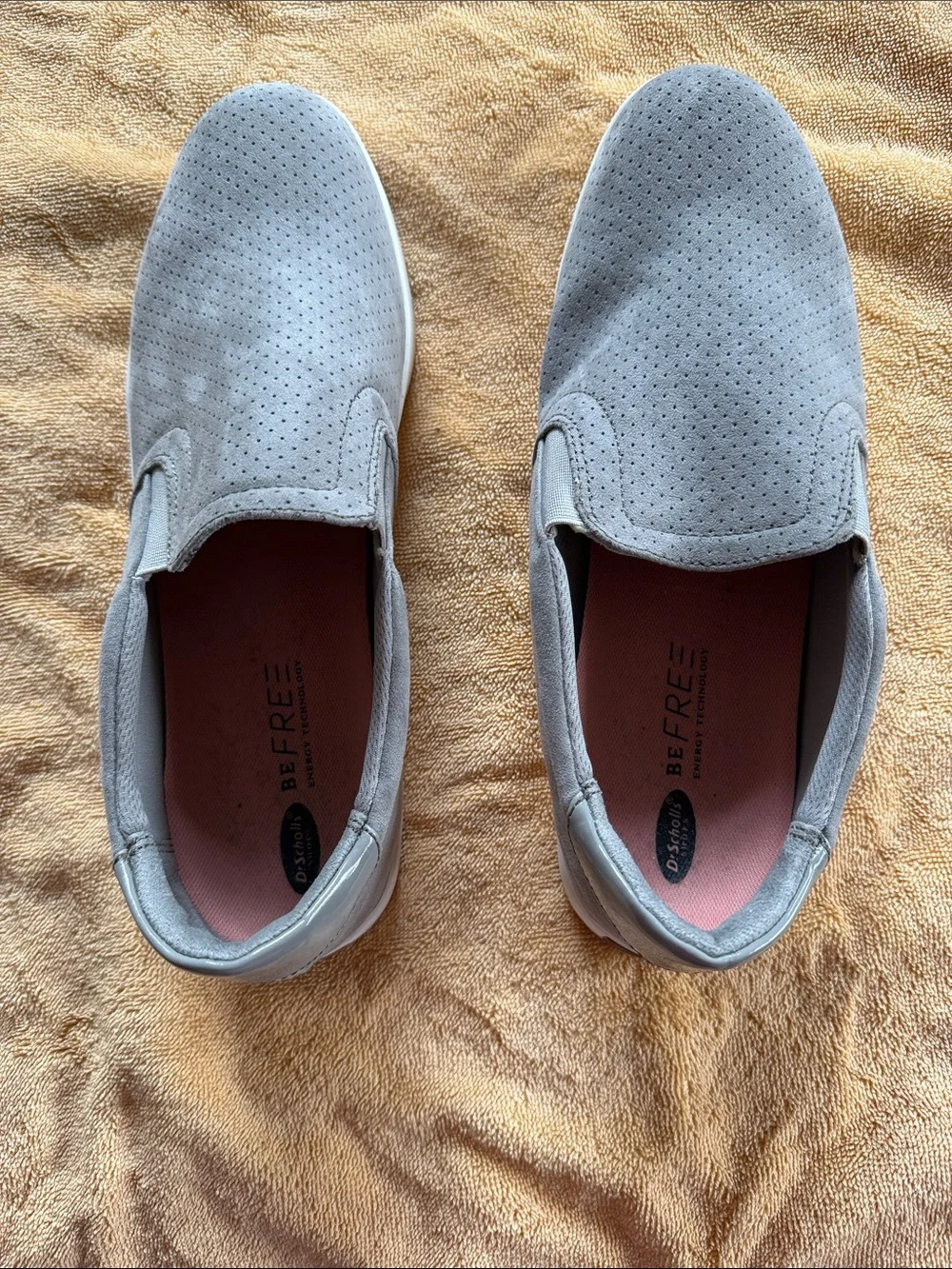 Dr. Scholl's Light Gray Slip-On Perforated Women's Loafers